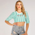 Summer Striped Embroidered Thin T-shirt NSJR42553