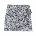 Single-Breasted Polka-Dot Lace-Up Short-Sleeved Shirt High-Waist Skirt Set NSAC42620