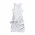 sleeveless lace-up narrow shoulder dress NSAC42631