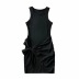 sleeveless lace-up narrow shoulder dress NSAC42631