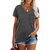 spring and summer new solid color stitching T-shirt NSLZ42694