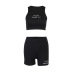 tight letter printing vest close-fitting shorts set NSXE42730