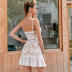 Sexy Sling Stitching Lace Chiffon Dress NSWX42787