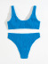 Pleated solid colour split bikini NSZO42837