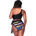 striped high-waisted single strap split bikini  NSHL42866