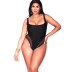 large size solid color mesh stitching one-piece swimsuit  NSHL42867