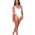 large size solid color mesh stitching one-piece swimsuit  NSHL42867