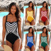 striped sexy one-piece swimsuit  NSHL42888