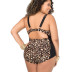 plus size leopard print hit color one-piece swimsuit   NSHL42902