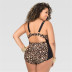 plus size leopard print hit color one-piece swimsuit   NSHL42902