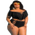 Plus size printed strapped bikini  NSHL42905