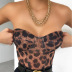 leopard print back zipper seamless top  NSWY42914