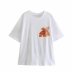 bear print white loose T-shirt  NSAM42982