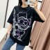 graphic loose round neck T-shirt  NSAM42996