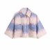 blusa con solapa drapeada con efecto tie-dye NSAM42999