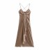 sexy suspenders knotted pleated dress  NSAM43030