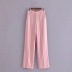 loose pink blazer high waist straight pipe pants set NSAC43046