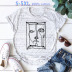 fashion abstract face graphic t-shirt NSSN43076