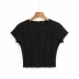 short-sleeved round neck short T-shirt NSHS43094
