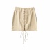 falda corta con tirantes de cintura alta de color sólido NSHS43103