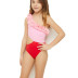 parent-child two-color stitching petals one-piece swimwear  NSHL43130