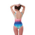 rainbow gradient zipper one-piece swimsuit  NSHL43132