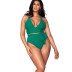 solid color high waist strap split swimsuit  NSHL43134