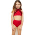 parent-child petals high waist split swimsuit  NSHL43137