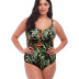 plus size printed one-piece swimsuit  NSHL43140
