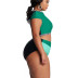 plus size multicolor stitching high waist swimsuit  NSHL43150