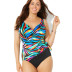 print color matching large size one-piece swimsuit  NSHL43151