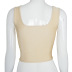 square neck sleeveless printing top NSHLJ43216