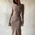 fashion casual hooded slim-fitting long dress NSHLJ43224