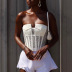 solid color corset top NSHLJ43232