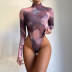 fashion tie-dye round neck long-sleeved one-piece top NSHLJ43238