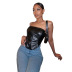 PU leather corset top NSHLJ43259