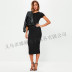 round neck short-sleeved cotton long dress NSZY38624