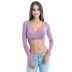 Long-Sleeved Sexy Strapped V-Neck Fleece Top NSZY38643
