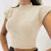 fashion shoulder pad woolen short top NSXE38664