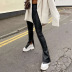 fashion simple slit high waist leather pants NSXE38673