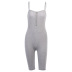zipper B-neck tight-fitting solid color comfortable jumpsuit  NSXE38778
