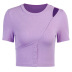 fashion solid color buttons short T-shirt  NSXE38795