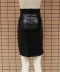bodycon black PU skirt  NSCZ38813