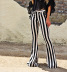black and white striped micro-length pants  NSCZ38829