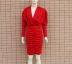 new V-neck bubble long-sleeved solid color dress NSCZ38843