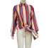 High Collar Contrast Striped Shirt NSCZ38848