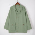 solid color long-sleeved button double-pocket jacket NSGE38857