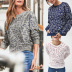 Round Neck Long Sleeve Printed Knitted T-Shirt NSGE38889