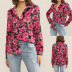 casual flower printing chiffon shirt NSGE38890