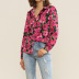 casual flower printing chiffon shirt NSGE38890